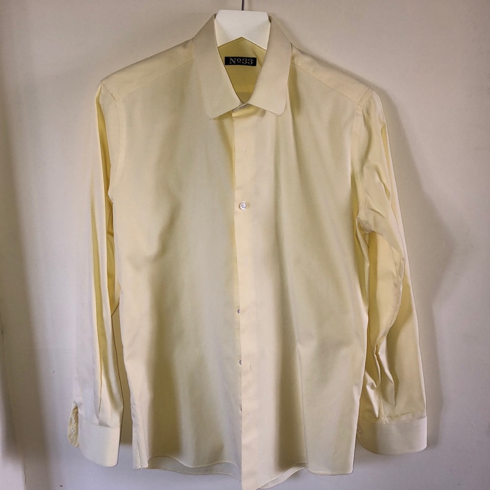 Custom Made Yellow Pocketless Dress Shirt